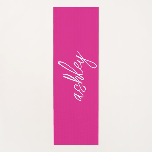 Gepersonaliseerd Monogram Hot Pink Yogamat (Voorkant)