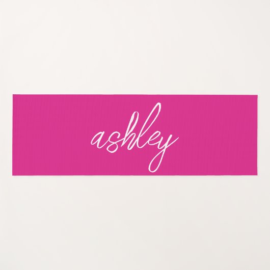 Gepersonaliseerd Monogram Hot Pink Yogamat (Voorkant (horizontaal))
