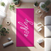 Gepersonaliseerd Monogram Hot Pink Yogamat