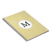 Gepersonaliseerd Monogram - Houndstooth Patroon Ge Notitieboek (Rechterzijde)