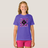 Gepersonaliseerd Monogram Initiaal Confetti Paars T-shirt (Voorkant volledig)