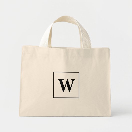 Gepersonaliseerd Monogram Initiaal Elegant Mini Tote Bag (Voorkant)