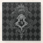 Gepersonaliseerd monogram Initiaal Glazen Onderzetter (Voorkant)