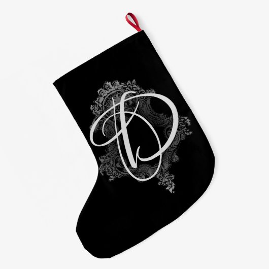 Gepersonaliseerd monogram Initiaal Grote Kerstsok (Achterkant (Hangend))