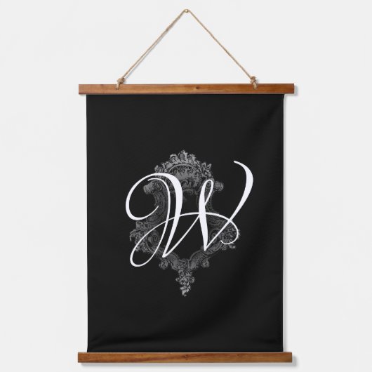 Gepersonaliseerd monogram Initiaal Hangend Wandkleed (Voorkant)
