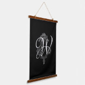 Gepersonaliseerd monogram Initiaal Hangend Wandkleed (Gebogen)