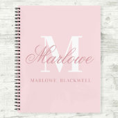 Gepersonaliseerd Monogram Initiaal Letter Blush Ro Notitieboek