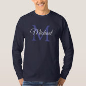 Gepersonaliseerd monogram Initiaal Letter Name Man T-shirt (Voorkant)