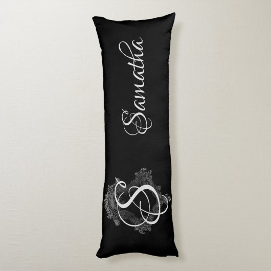 Gepersonaliseerd monogram Initiaal Lichaamskussen (Achterkant (Verticaal))