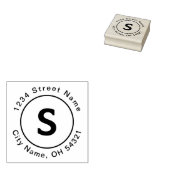 Gepersonaliseerd Monogram Initiaal Modern Retourad Rubberstempel (Gestempeld)