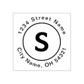 Gepersonaliseerd Monogram Initiaal Modern Retourad Rubberstempel (Afrduk)