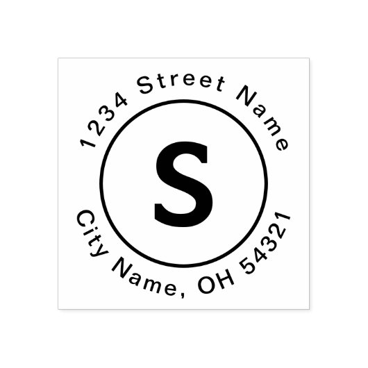 Gepersonaliseerd Monogram Initiaal Modern Retourad Rubberstempel (Afrduk)