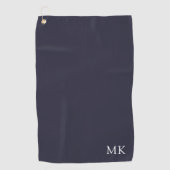 Gepersonaliseerd monogram Initiaal Moderne Donkere Golfhanddoek (Voorkant)
