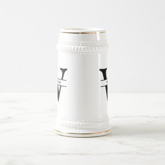 gepersonaliseerd monogram initiaal & naam eenvoudi bierpul (Center)