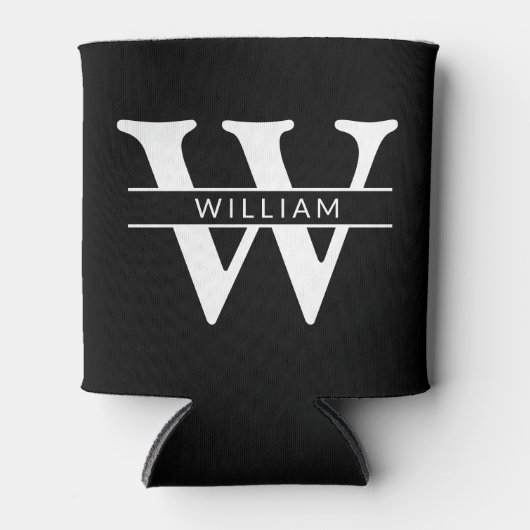 Gepersonaliseerd Monogram initiaal & Naam Eenvoudi Blikjeskoeler (Voorkant)