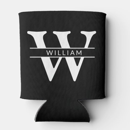 Gepersonaliseerd Monogram initiaal & Naam Eenvoudi Blikjeskoeler (Achterkant)