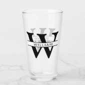 gepersonaliseerd monogram initiaal & naam eenvoudi glas (Achterkant)