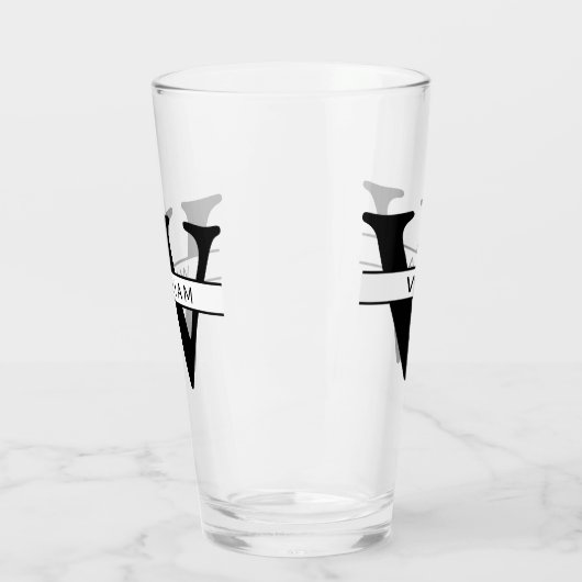 gepersonaliseerd monogram initiaal & naam eenvoudi glas (Links)