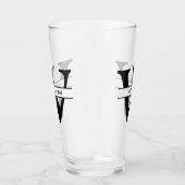 gepersonaliseerd monogram initiaal & naam eenvoudi glas (Rechts)
