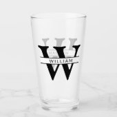 gepersonaliseerd monogram initiaal & naam eenvoudi glas (Voorkant)