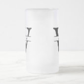 gepersonaliseerd monogram initiaal & naam eenvoudi matglas bierpul (Center)