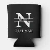 gepersonaliseerd monogram initiaal & naam Groomsma Blikjeskoeler (Achterkant)