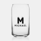 Gepersonaliseerd Monogram Initiaal & Naam Modern Blikvorm Glas (Voorkant)