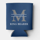 Gepersonaliseerd monogram initiaal & naam ringdrag blikjeskoeler (Voorkant)