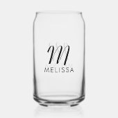 Gepersonaliseerd Monogram Initiaal & Naam Script M Blikvorm Glas (Voorkant)