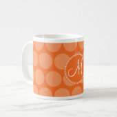 Gepersonaliseerd monogram Initiaal Oranje poka Dot Koffiemok (Voorkant links)