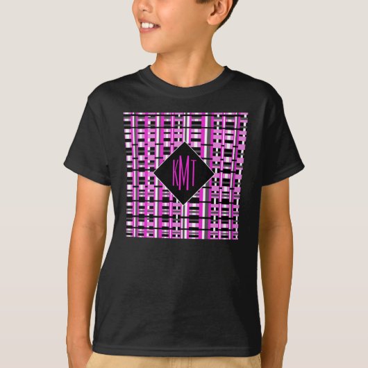 Gepersonaliseerd monogram Initiaal Roze speldenspe T-shirt (Voorkant)