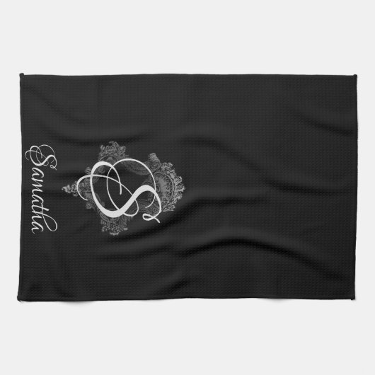 Gepersonaliseerd monogram Initiaal Theedoek (Horizontaal)