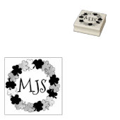 Gepersonaliseerd monogram Irish Shamrock Wreath Rubberstempel (Gestempeld)