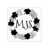 Gepersonaliseerd monogram Irish Shamrock Wreath Rubberstempel (Afrduk)
