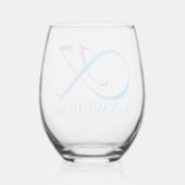 Gepersonaliseerd Monogram "K" Naam Abstract Spring Wijnglas Zonder Voet (Achterkant)