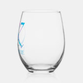 Gepersonaliseerd Monogram "K" Naam Abstract Spring Wijnglas Zonder Voet (Links)