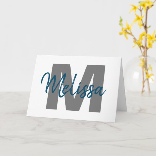 Gepersonaliseerd monogram kaart (Gele Bloem)