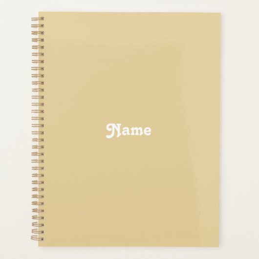 Gepersonaliseerd monogram kamelbeige op maat gemaa planner (Voorkant)