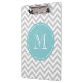 Gepersonaliseerd monogram klembord met grijs chevr (Links)