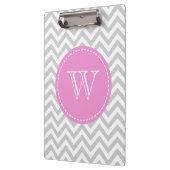 Gepersonaliseerd monogram klembord met grijs chevr (Links)