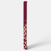 Gepersonaliseerd monogram laat Daisies Burgundy vo Samsung Galaxy Hoesje (Linkerkant)