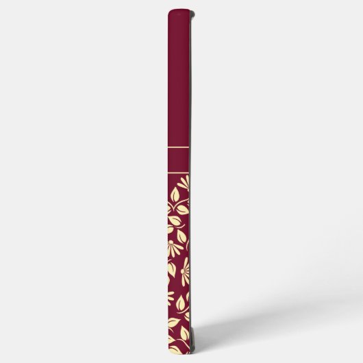 Gepersonaliseerd monogram laat Daisies Burgundy vo Samsung Galaxy Hoesje (Linkerkant)