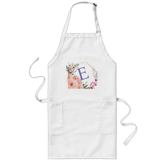 Gepersonaliseerd monogram lang schort (Voorkant)