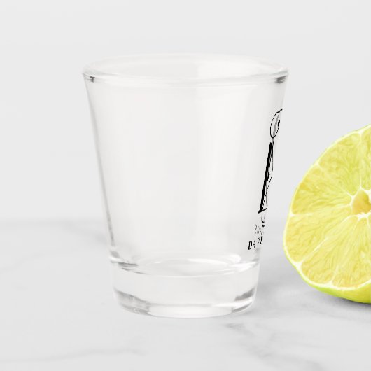 Gepersonaliseerd Monogram Letter D met Achternaam Shot Glas (Links)