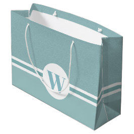 Gepersonaliseerd monogram lichtblauw bloemen discr groot cadeauzakje