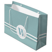 Gepersonaliseerd monogram lichtblauw bloemen discr groot cadeauzakje (Voorkant Gekanteld)