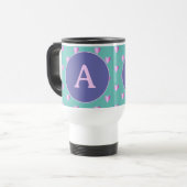 Gepersonaliseerd monogram Lila Blauwgroen Reisbeker (Voorkant links)