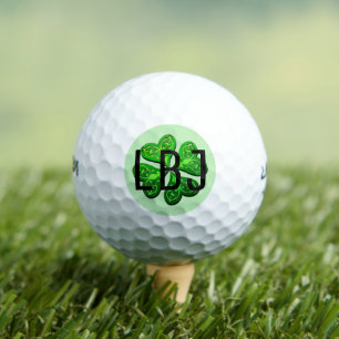 Gepersonaliseerd Monogram Lucky 4 Leaf Clover Gift Golfballen