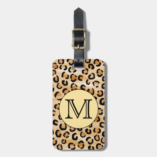 Gepersonaliseerd monogram luipspatroon afdrukken. bagagelabel (Voorkant verticaal)
