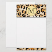 Gepersonaliseerd monogram luipspatroon afdrukken. briefpapier (Voorkant / Achterkant)